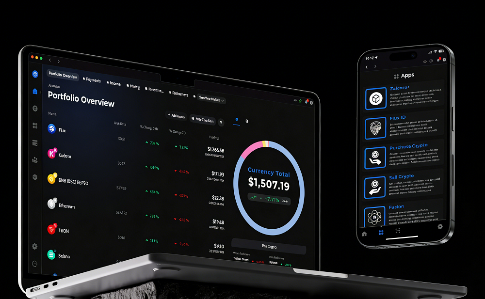 ZelCore钱包界面预览 - 数字资产管理